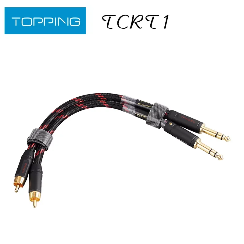 topping-tcrt1-rca-to-trs-cable-single-crystal-copper-gold-plated-rca-to-balanced-jacks-trs-professional-audio-cable