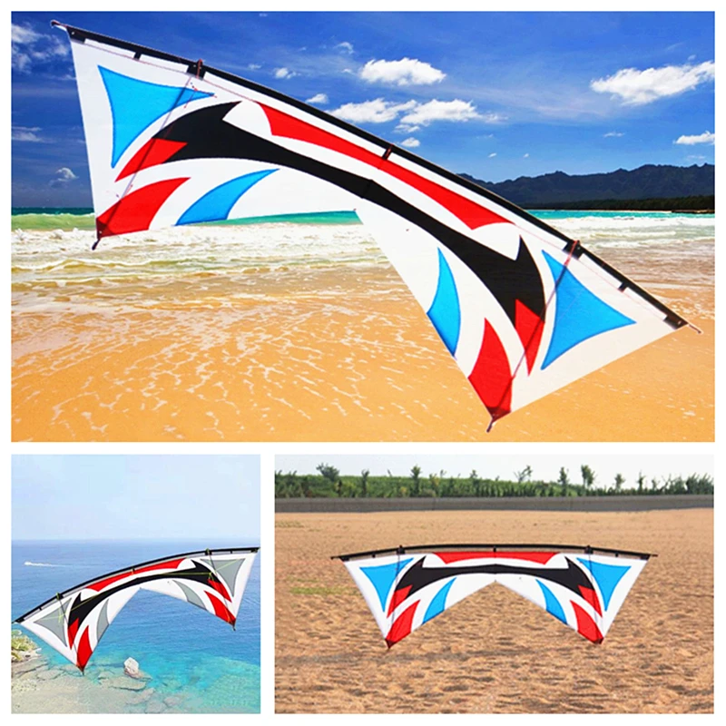 

Free Shipping 240cm quad line stunt kite for adults kites reel flying fish kites line professional parachute kite with light