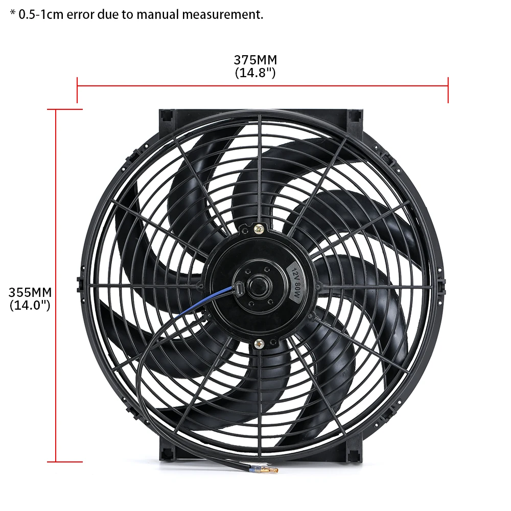 ventilador elétrico push pull com kit de montagem tipo s 14 