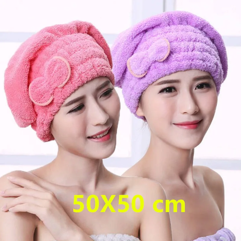 Women Hair Drying Cap Shower Microfiber Towel shower cap hair towel