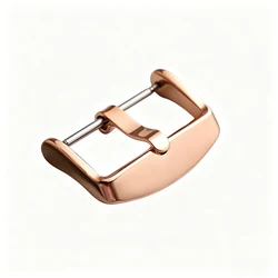 Universal Polished Watchband Clasp for Silicone and Leather Straps (Rose Gold)