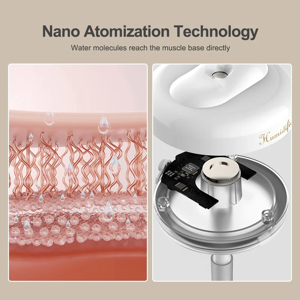 380ML Car Humidifier Air Purifier Low Noise Air Humidifier with Atmosphere Light USB Power Aroma Diffuser for Car Bedroom Office