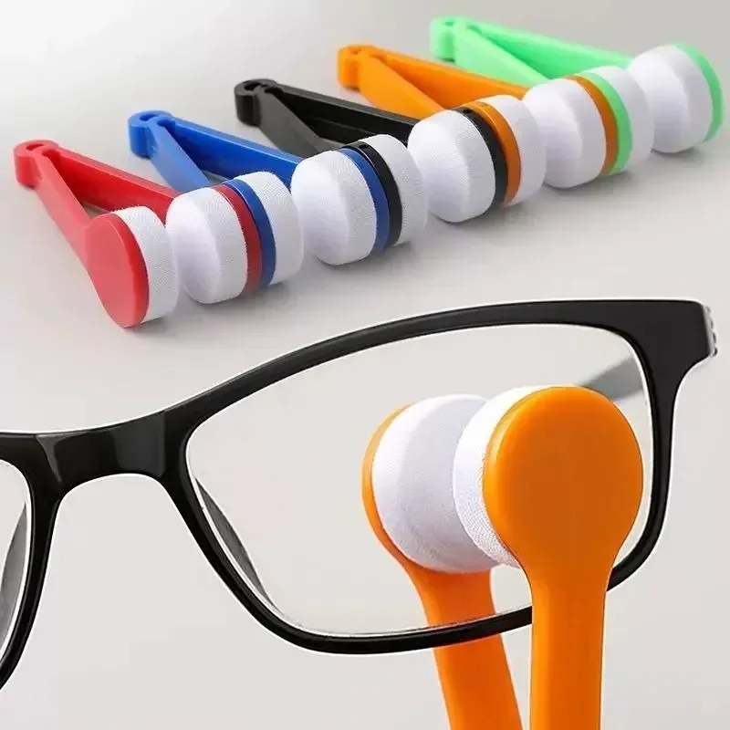 New Creative Two-side Glasses Brush Soft Microfiber Spectacles Cleaner Glasses Cleaner Rub Eyeglass Cleaning Brush Wiping Tool