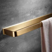 ห่วงผ้าเช็ดตัวห้องน้ำทองเหลืองเคลือบสีทองติดผนังชั้นวางผ้าขนหนูฝักบัวโครเมียม/สีดำจี้อุปกรณ์ในห้องน้ำราวผ้าขนหนูห้องน้ำ 3
