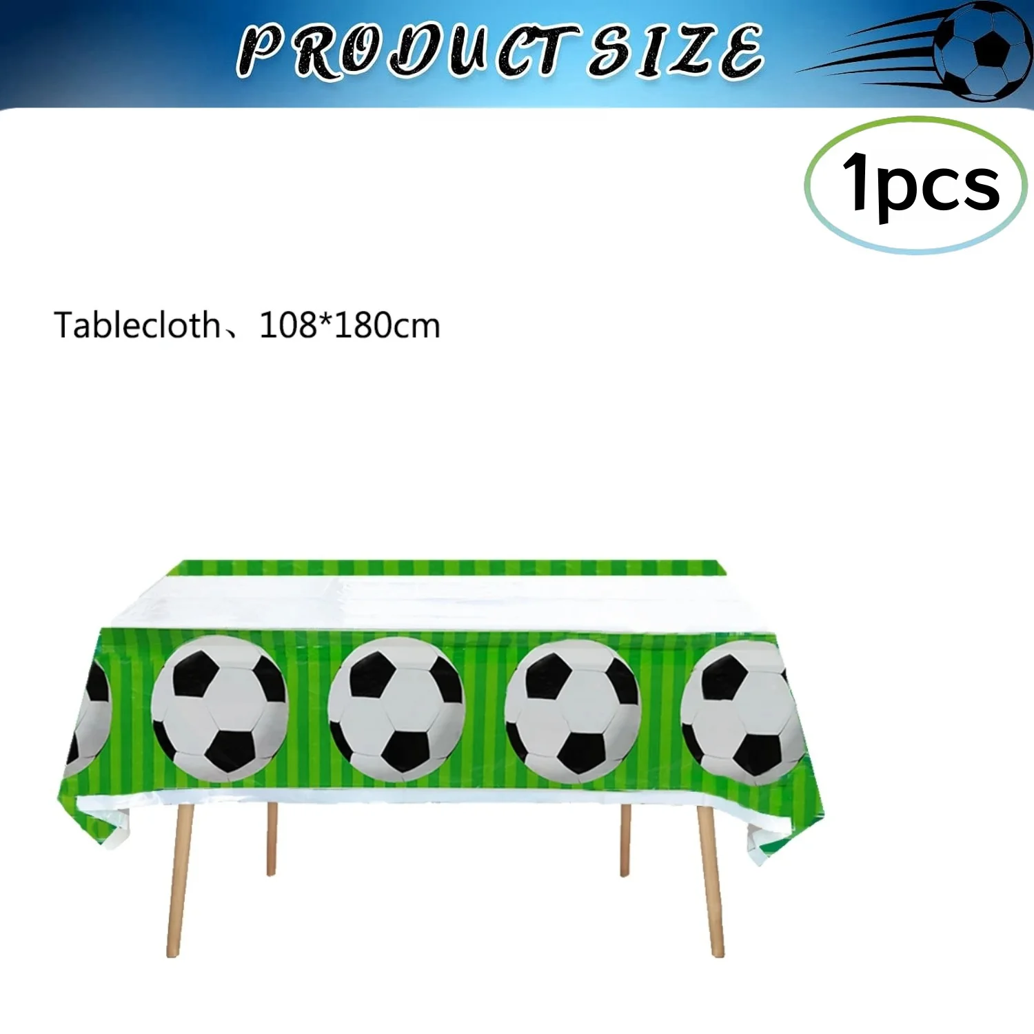 thumbnail image 4 of Decoración de fiesta de cumpleaños de fútbol para niños, vajilla desechable de fútbol, mantel, plato, taza, regalo, suministros de fiesta deportiva para niños, 20pepole, 4 of 5