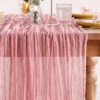 Pink Table Runner Wedding Tablecloth Rustic Wedding Party Decoration Baby Shower Birthday Bridal Dinning Table Cover 5