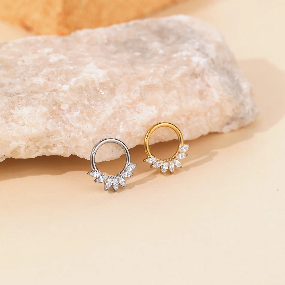 1 Stück Titan Nase Hoop Daith Ohrring Conch Helix Septum Piercing Clicker Segment Helix Rook Ohr Piercings Frauen Körperschmuck 16G – Detail 24