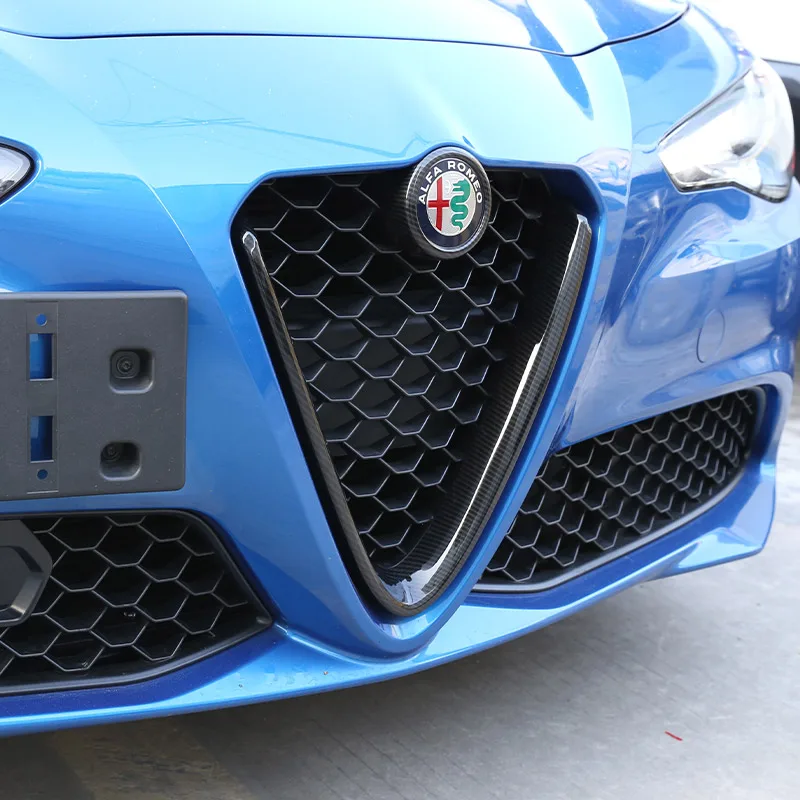 Car Grille Trim For Alfa Romeo Giulia Stelvio ABS Plastic Front Grill Decoration Frame