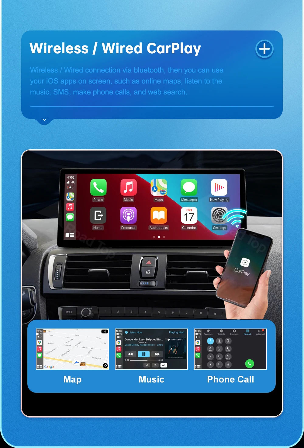 12,3 Zoll Linux Display Multimedia Player für BMW Serie 1 2 3 4 F20 F21 F22 F45 F30 F31 F32 F33 F45 NBT EVO GPS Carplay Touchscreen – Detail 8