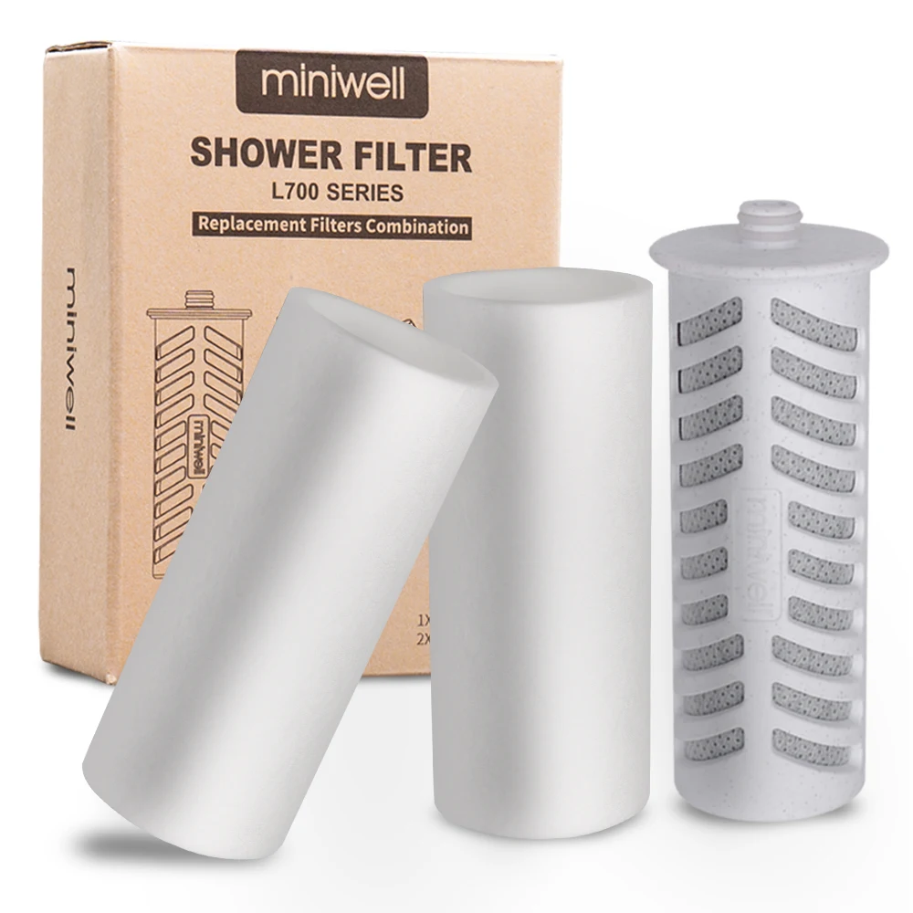 Replaceable Cartridges Replacements for miniwell Shower Filter L700 Series (Replacement- Double Filters)