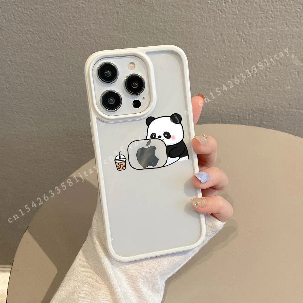 Adorable Panda Couple Shockproof Phone Case - Soft Bumper Cover