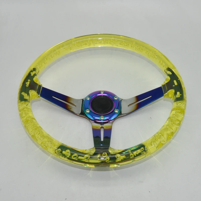 透明アクリルレーシングホイール,14インチ,350mm,トレンディ