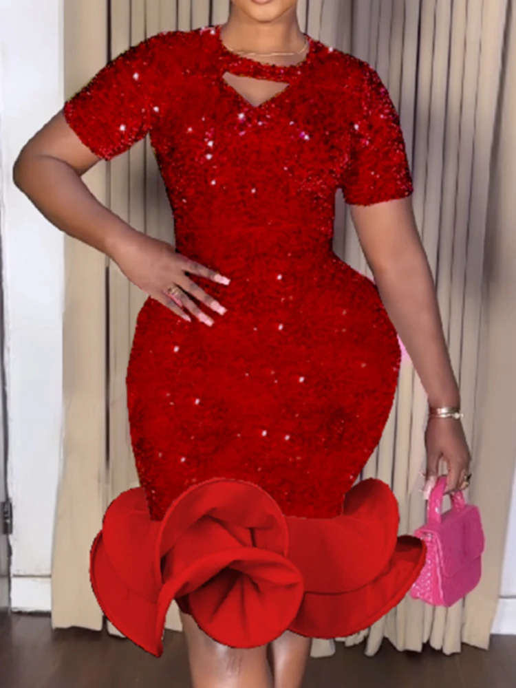 red sequin dress amazon dresses Formal Amazon Plus Size Red Dress Guest Dresses Red Dress Amazon Red Plus-Size Sequin Fabric Color Elegant Church Cocktail Dress Amazon