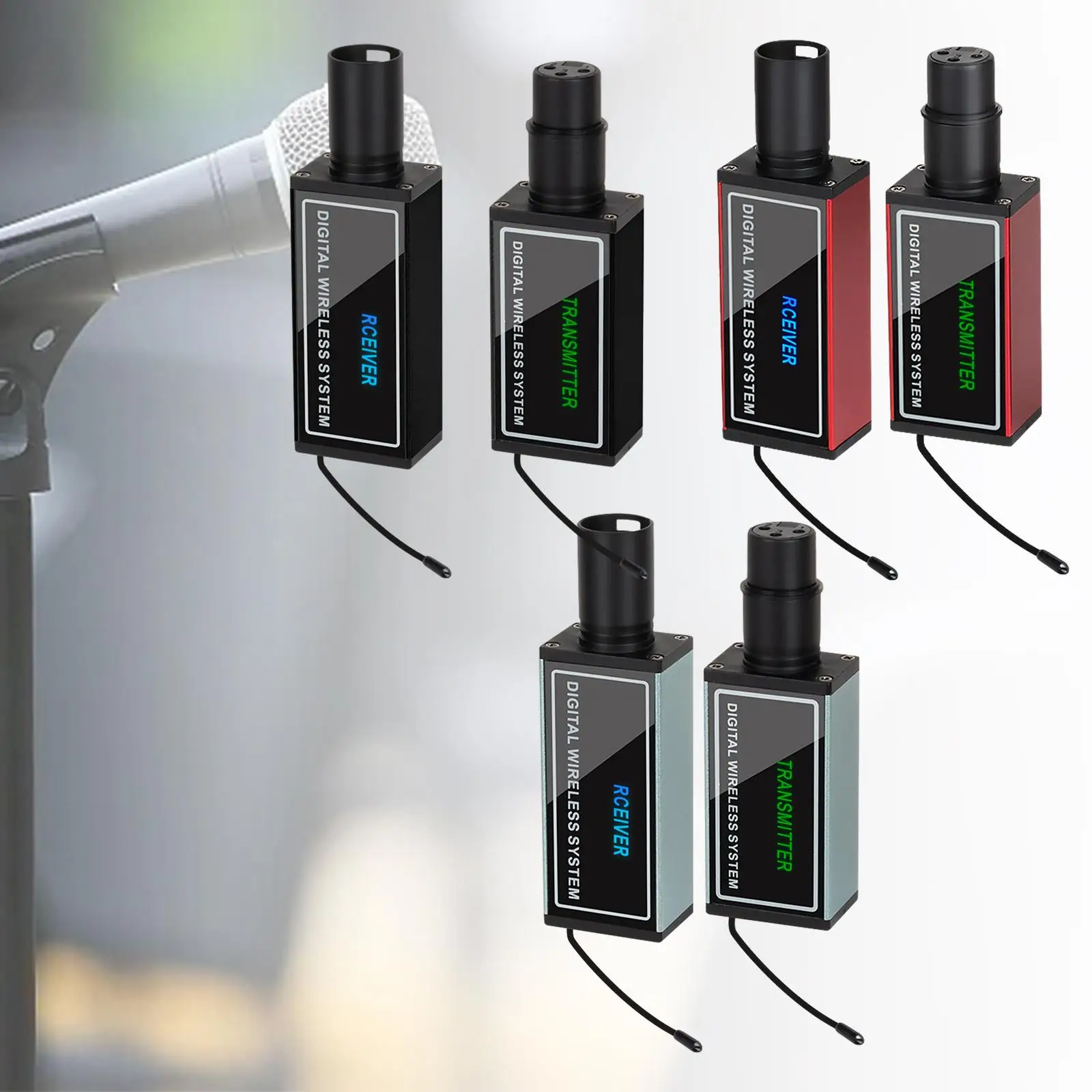 

Wireless Microphone Transmitter Receiver Low Latency UHF Band for Speakers Audio Recorder Condenser Mic Audio Mixer Dynamic Mic