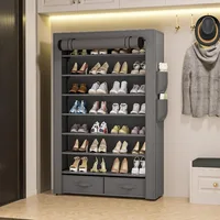 Shoe Rack Storage Cabinet 32 Pairs Organizer Shelf Tall for Shoes Large Free Standing Racks Vertical Shoe 2