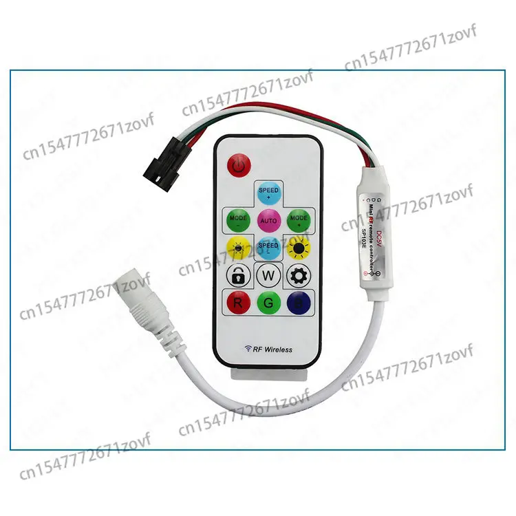 WS2811 컨트롤러 14키 무선 RF 리모컨 2812B 풀 컬러 조명(디머 포함) SP103E