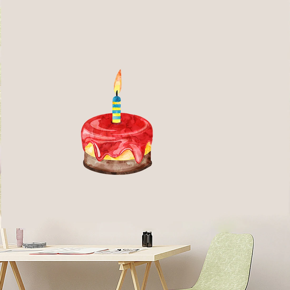 

Three Ratels CO42 Cartoon cake dessert sticker festival DIY self-adhesive wall sticker kitchen restaurant decoration decal
