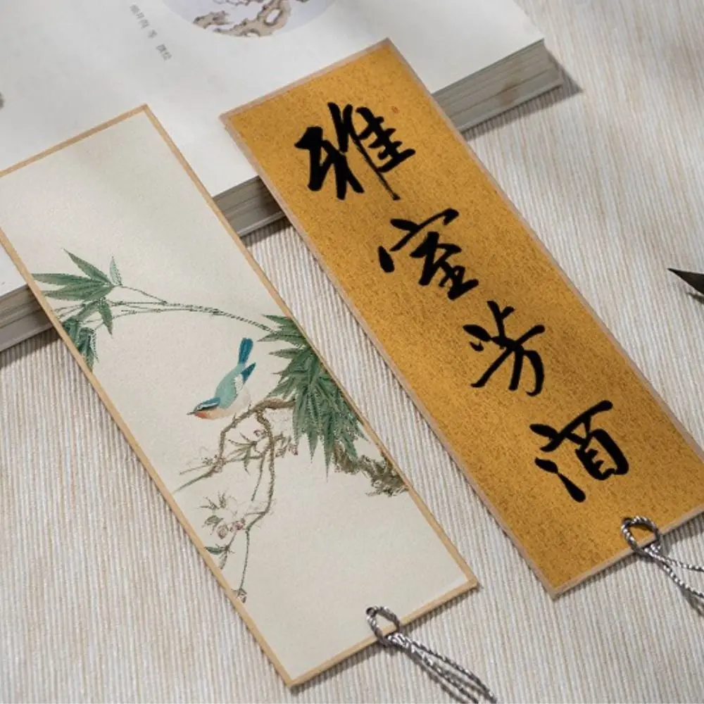 

Message Card Gift Crafts Decors Page Markers Calligraphy Paper Bookmarkers with Tassels DIY Reading Marker Blank Bookmarker