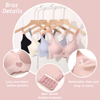 2PCS/Set Women Seamless Bras Push Up Padded Brassiere No Steel Comfortable Underwear for Female Women's V Neck Sexy Lingerie - Image 4