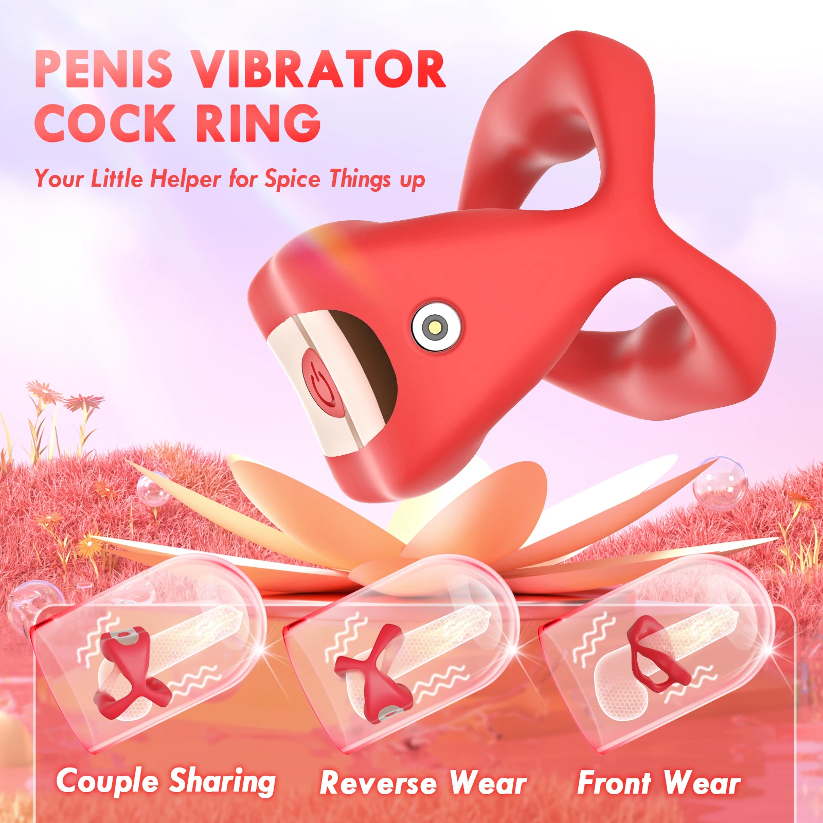 Vibrating Cock Ring for Men APP Penis Vibrator Ring Tongue Licking Scrotum Stimulation Waterproof Sex Toy for Couples