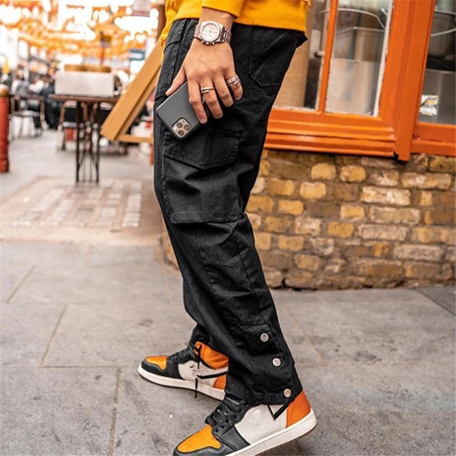 

Men Street Apparel Cargo Brand Pants Hip Hop Sweatpants Fashion Pants Gyms Casual Jogging Pants Men's Fastener Pants