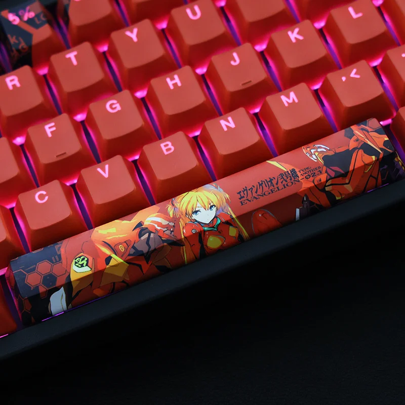 Dois Desenhos Animados Dimensionais Anime Gaming Key Caps Pbt Dye Subbed Keycaps Perfil do Oem Backlit Keycap para Asuka Conjunto - Imagem 2