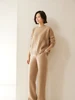 New Chic Women Cashmere Cable Knit Sweater O-neck Pullover Autumn Winter Thick Long Sleeve 100% Cashmere Knitwear Vintage Style 5