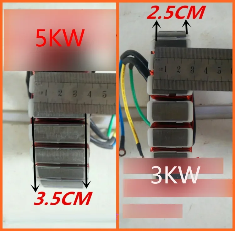 3KW 5KW 24V 48V 60V 72V range extender generator, stator, rotor, pure copper, 27-pole coil