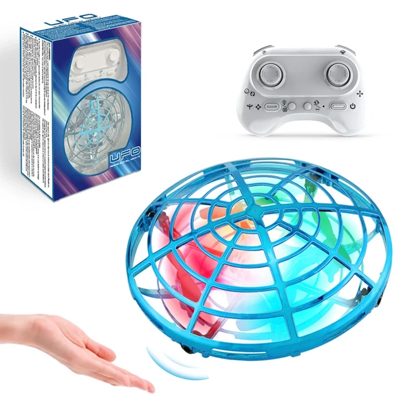 미니 RC UFO 드론 리모컨 포함 다채로운 조명, 장애물 회피, 전기 비행, 휴대용 쿼드콥터, 어린이 선물 장난감, 소년