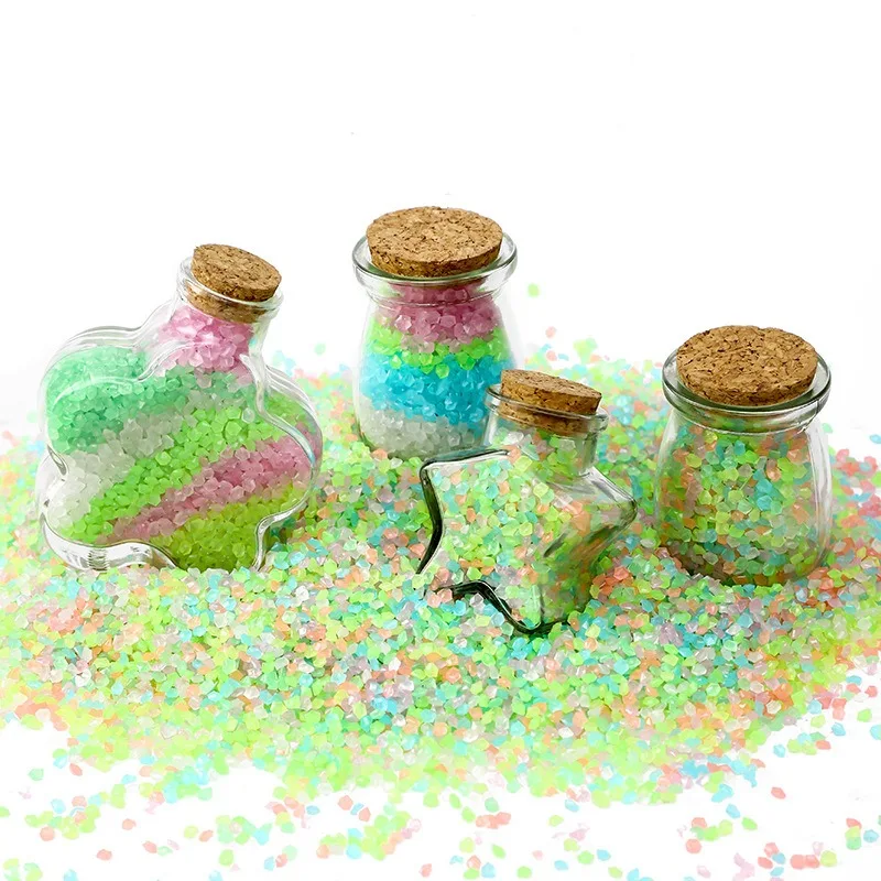 Luminous Sand 1000pcs 3-5mm Glow In Dark Pebbles Stone Home Garden Yard Outdoor Path Lawn Decorations Fish Tank Aquarium Decor