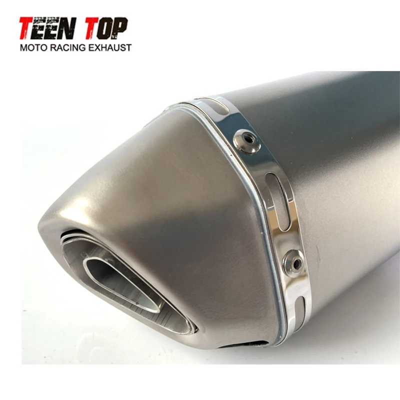 51MM Universal Motorcycle Exhaust 370MM Muffler With DB Killer Titanium Alloy AK Exhaust For Kawasaki Ninja300 Ninja400 Z400 - Image 5