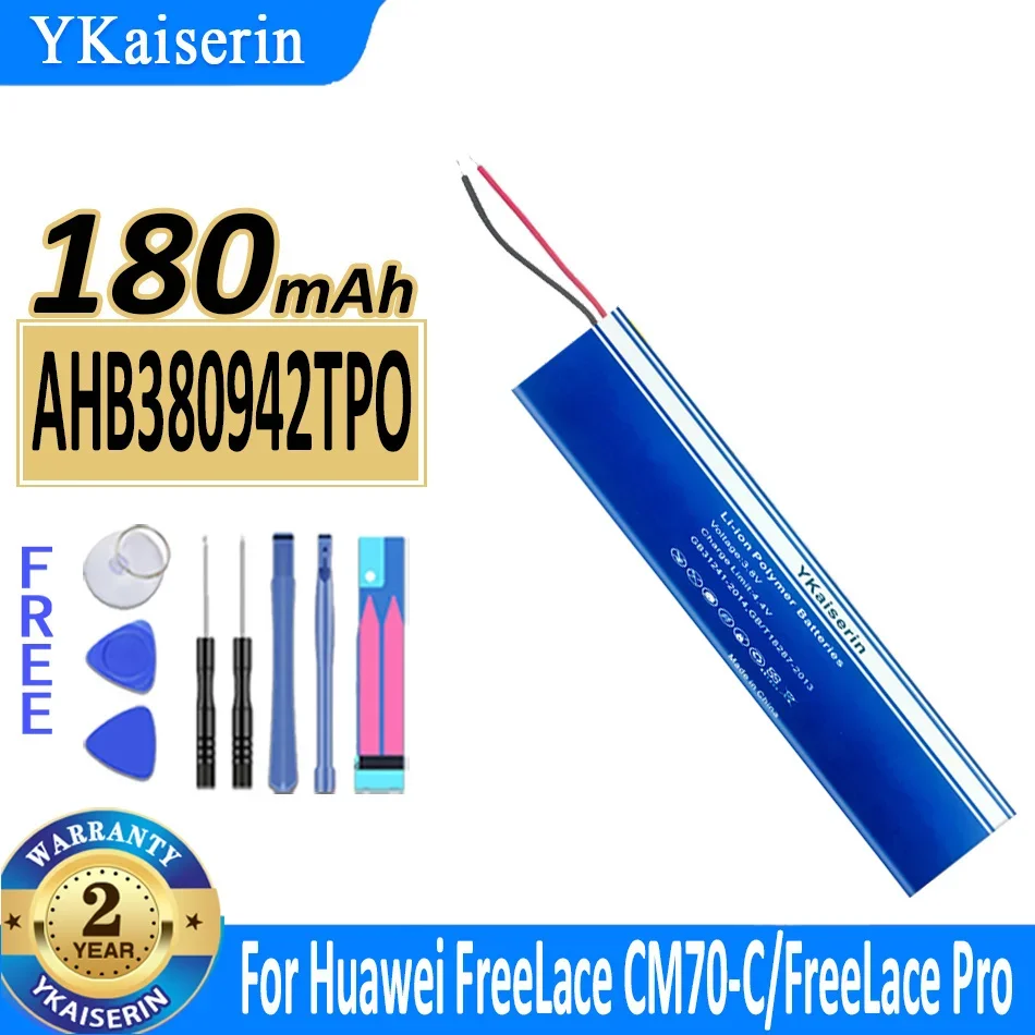 

180mAh YKaiserin Battery AHB380942TPO For Huawei FreeLace CM70-C/Free Lace Pro M0002 Wireless Bluetooth Headset Batteries