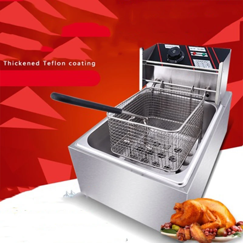 Stainless Steel Commercial Electric Deep Fryer Stove Single Cylinder Smokeless Chicken Dough French Fries Frying Machine 2