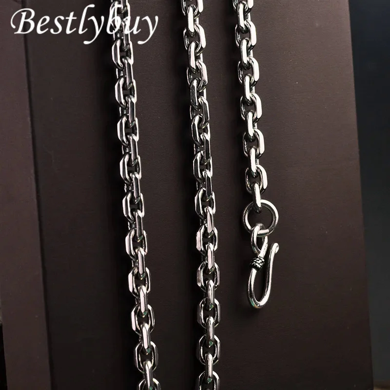 

Ожерелье из настоящего тайского серебра S925 пробы с крестом для длинного свитера, цепочка Taikoo для мужчин и женщин