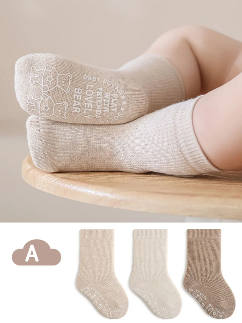 Autumn Baby Girls Cartoon Bear Floor Socks