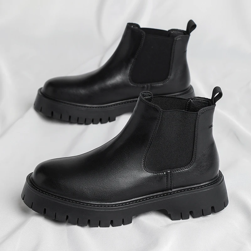 

Men's Chukka Boots Waterproof Leather Casual Lace Up Ankle Oxford Boots Daily Dress Shoes for Men