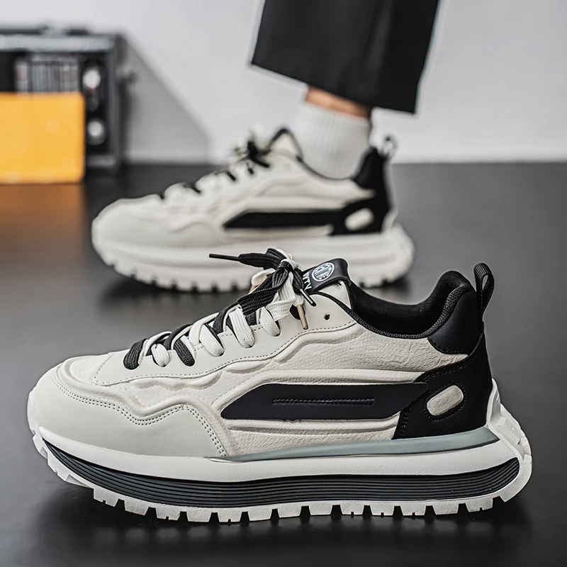 Fashion Vulcanized Sneakers For Men Street Style Platform Brand Casual Sneakers Men's Shoes Korean Walking British Shoes Male 4