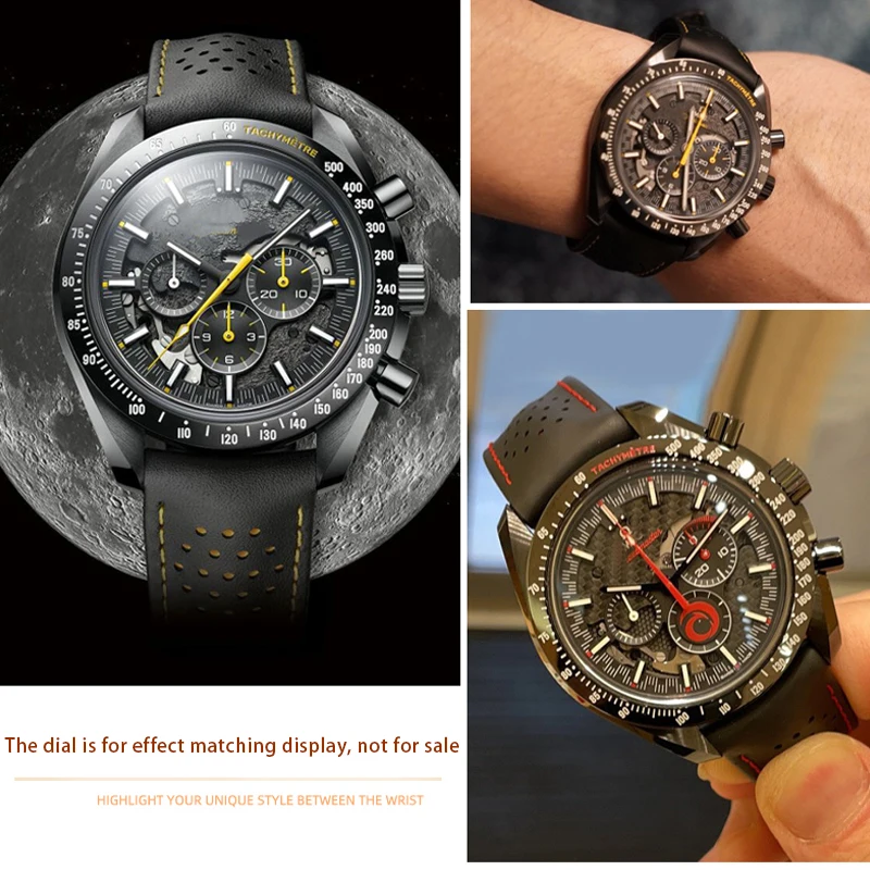 Cinturino in pelle di vitello 21mm per Omega Super Moon Dark Side