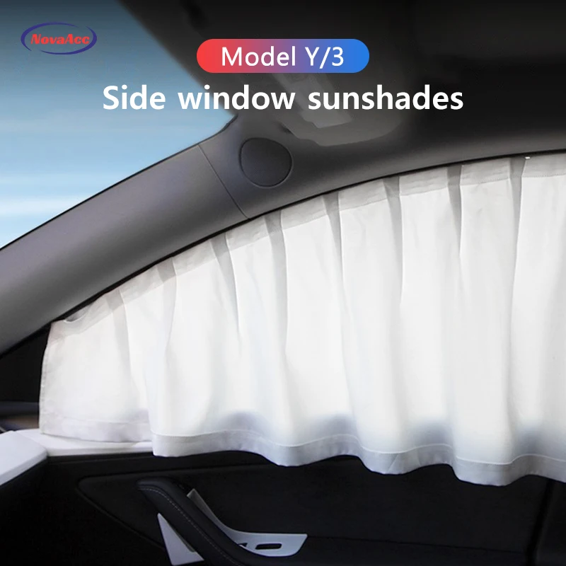 

NovaAcc for Tesla Model Y 3 Car Window Shade Baby Window Sun Protection from Sun Heat and UV for Privacy Blackout 2021 to 2023