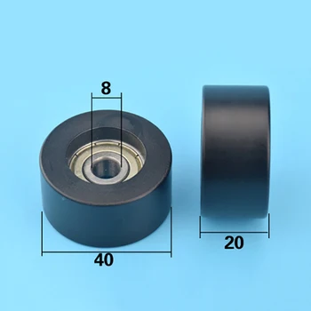 POM Nylon Flat Wheel Roller, 1pc for Furniture Doors, Windows Display Cabinets, Bearing Pulley Accessory