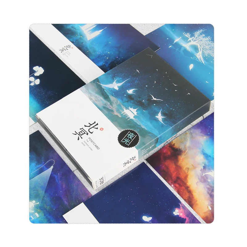 30 Fogli/Scatola Bellissime Cartoline Aurora Borealis Biglietto Di Auguri A Tema Luminoso Biglietto Di Auguri Con Messaggio Creativo Biglietto Di Augu