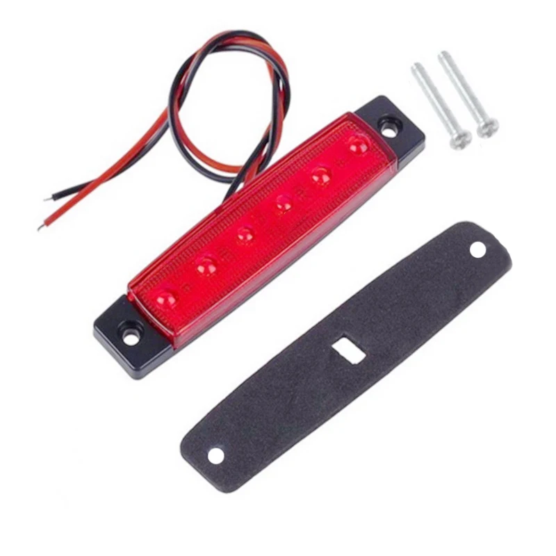 1PC 12V-24V 6Led Side Marker Indicator Car Lights Front Rear for Trucks Cab RV Trailer Amber Red White Blue Green