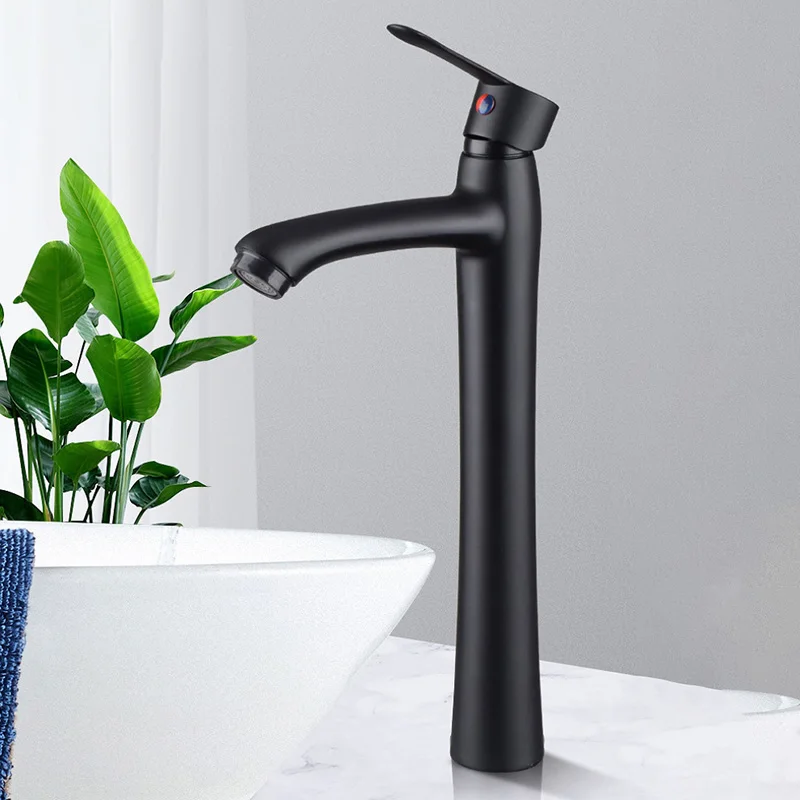 

Bathroom Basin Faucet G1/2 Only Cold Water Tap Zinc Alloy Waterfall Tall Sink Vessel Tap Single Handle Lavotory Faucets Golden