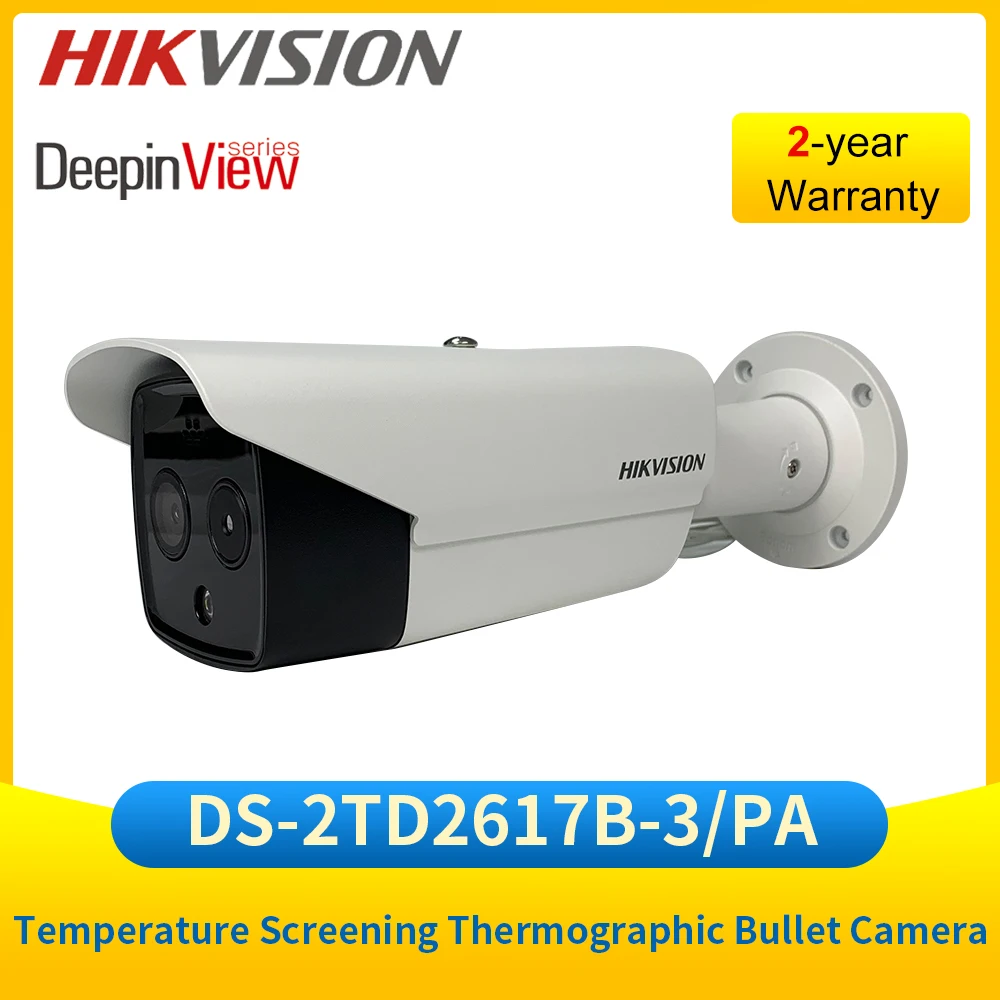 DS-2TD2617B-3/PA Hikvision 열화상 카메라, 온도 스크리닝, 열화상 불릿 IP 카메라, POE P2P Hik-Connect