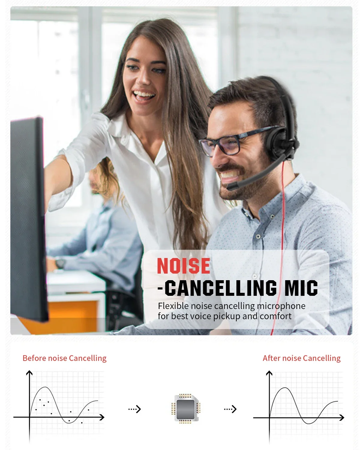 S62e86b1e522545028d1c5dc5fe7bc566s NUBWO HW01 USB Headphone Call Center Computer Headset with Mic Noise Cancelling for Laptop, Lightweight PC Wired Headphones