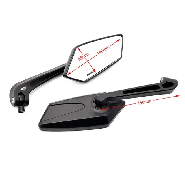 Rétroviseurs Universels Pour Moto/scooter - Ronds, Diamètre 102 Mm, Rotation 360°, Montage Guidon, Noir, Lot De 2
