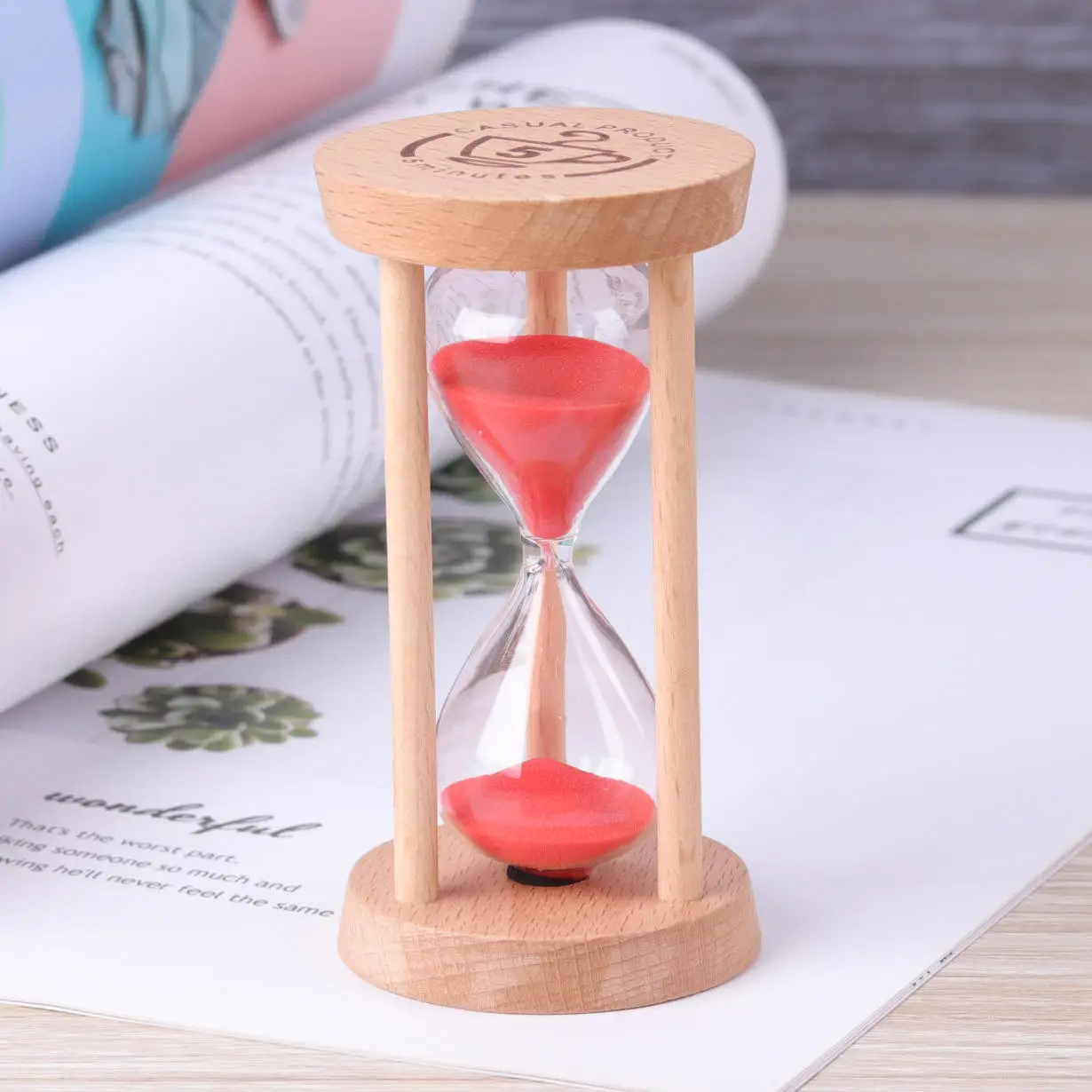 1/3/5 Minutes New Wooden Hourglass Mini Desktop Decoration Sand Clock Creative Timers Sandglass Hourglass Kitchen for Kids Gift