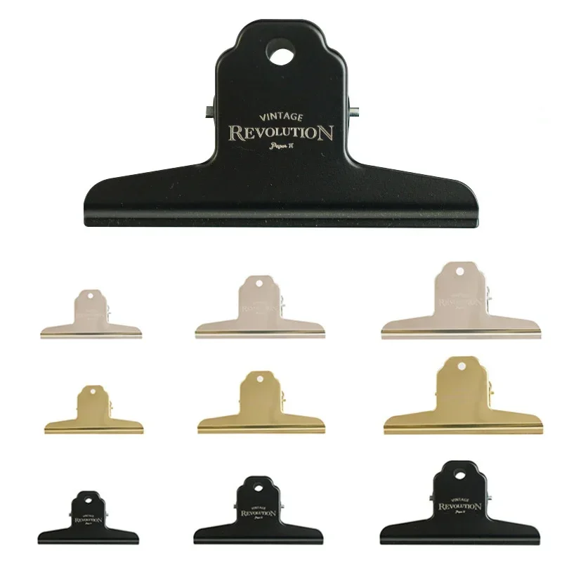 Wide Retro Metal Paper Clip Big Black Gold Metal Paper Clips Hinge Clip Clamps for Crafts Photos Office School Supplies