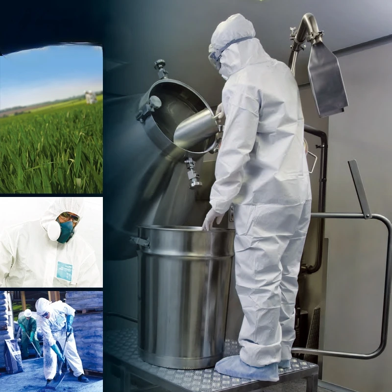 5 sizes of workwear sets hazardous material protection integrated chemical experiment dust and liquid splash prevention set