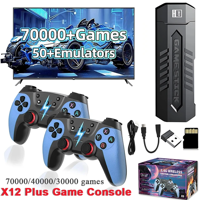Manette de jeu rétro avec 128 Go, 70 000/40 000/30 000+ jeux, contrôle sans fil, console de jeu vidéo portable pour TV, pour PS1/N64/GBA, cadeau de Noël 1